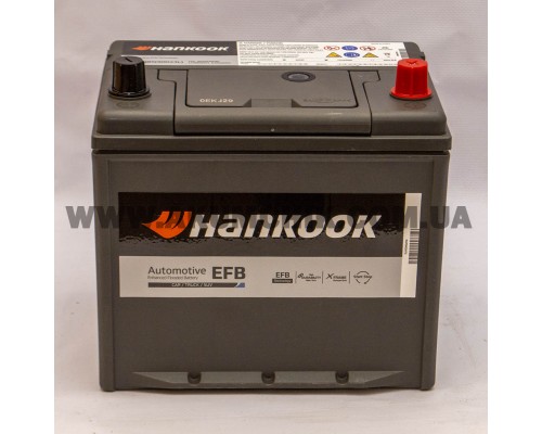 Акумулятор автомобільний 65Ah-12v Hankook EFB Asia Q85(90D23L) (232х175х225) Start Stop, R, SAE670 0510