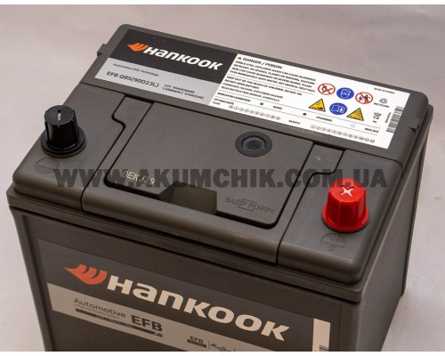 Акумулятор автомобільний 65Ah-12v Hankook EFB Asia Q85(90D23L) (232х175х225) Start Stop, R, SAE670 0510