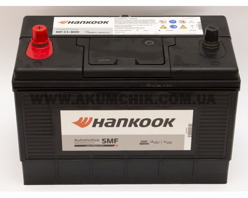 Акумулятор автомобільний 105Ah-12v Hankook MF31-800 (303х175х220) SMF Asia, Center, CCA800