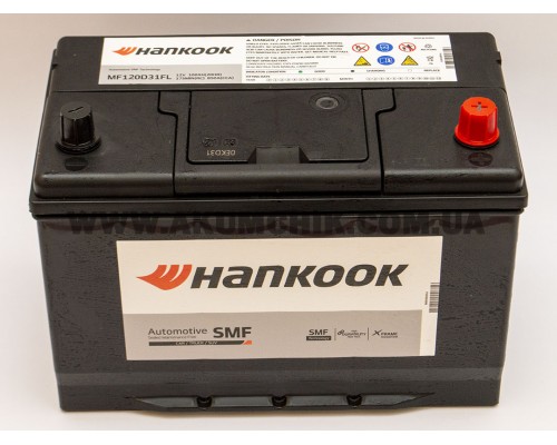 Акумулятор автомобільний 100Ah-12v Hankook MF120D31FL (303х175х220) SMF Asia, R, CCA850 2952