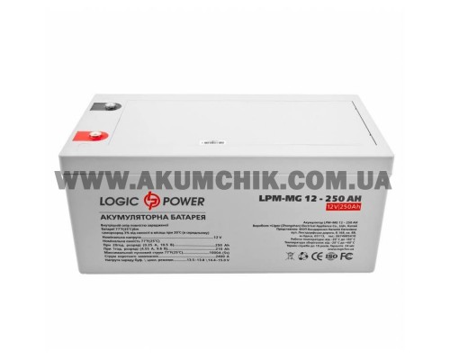 Акумулятор мультигелевий LogicPower LPM-MG12-250 AH, 12В, 250Аг 4198