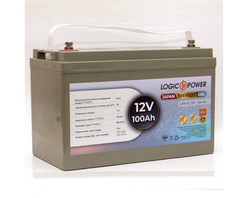 Акумулятор гелевий LogicPower LPN-GL12-100 AH, 12В, 100Аг