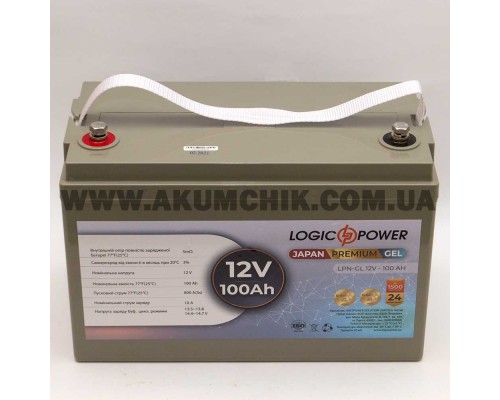 Акумулятор гелевий LogicPower LPN-GL12-100 AH, 12В, 100Аг