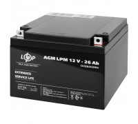 Акумулятор LogicPower AGM LPM 12V - 26 Ah, 12В, 26Аг