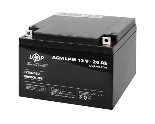 Акумулятор LogicPower AGM LPM 12V - 26 Ah, 12В, 26Аг