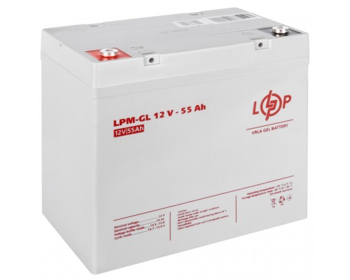 Акумулятор гелевий LogicPower LPM-GL12-55 AH, 12В, 55Аг