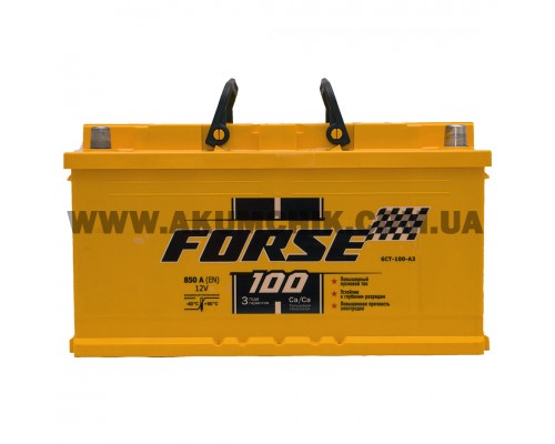 Акумулятор автомобільний 100Ah-12V Forse (353х175х190), R, EN850 3137