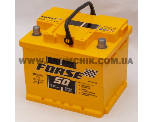 Акумулятор автомобільний 50Ah-12V Forse (202х175х175) низький, R, EN480 3146