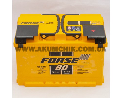 Акумулятор автомобільний 80Ah-12v Forse (278х175х175), R, EN780