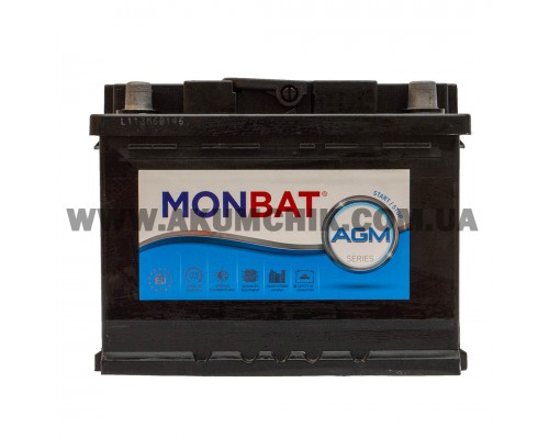 Акумулятор автомобільний 60Ah-12v Monbat AGM (278х175х190) Start Stop, R, EN560  3660
