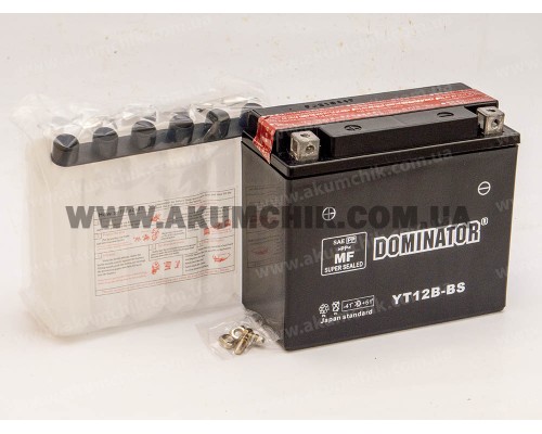 Акумулятор мотоциклетний 12Ah-12v YT12B-BS Dominator (150х70х130) AGM, L, EN180