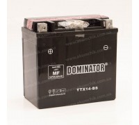 Аккумулятор мотоциклетный 14Ah-12v YTX14-BS Dominator (150х87х145) AGM, L, EN200