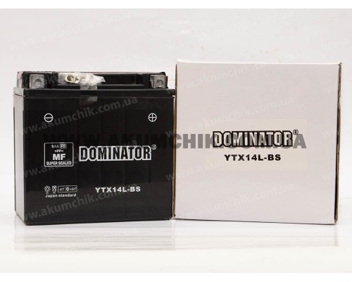 Акумулятор мотоциклетний 14Ah-12v YTX14L-BS Dominator (150х87х145) AGM, R, EN180