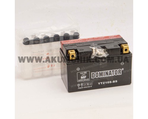 Акумулятор мотоциклетний 10Ah-12v YTZ10S-BS Dominator (150х87х95) AGM, L, EN130