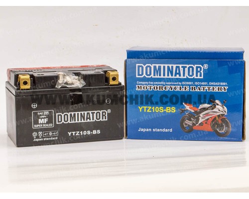Акумулятор мотоциклетний 10Ah-12v YTZ10S-BS Dominator (150х87х95) AGM, L, EN130