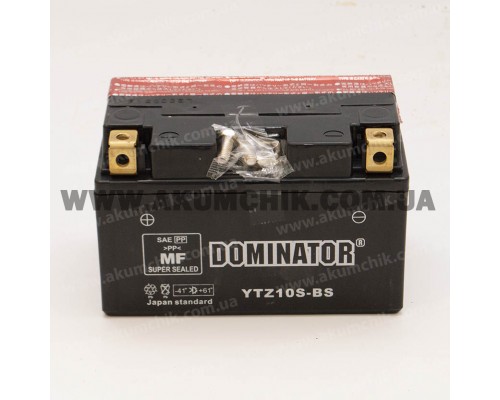 Акумулятор мотоциклетний 10Ah-12v YTZ10S-BS Dominator (150х87х95) AGM, L, EN130