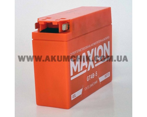 Акумулятор мотоциклетний 2,3Ah-12v Maxion GT4B-5 (114х39х87) GEL, EN30 0866