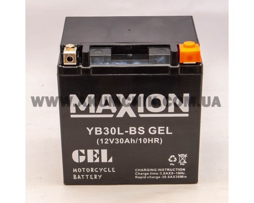 Акумулятор мотоциклетний 30Ah-12v Maxion YTX30L-BS (150х87х105) GEL, R, EN270 3815
