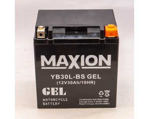Акумулятор мотоциклетний 30Ah-12v Maxion YTX30L-BS (150х87х105) GEL, R, EN270 3815