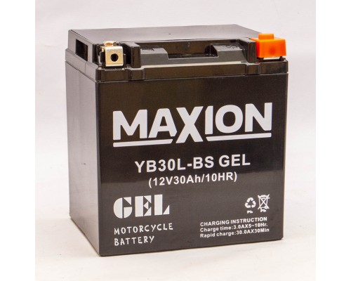 Акумулятор мотоциклетний 30Ah-12v Maxion YTX30L-BS (150х87х105) GEL, R, EN270 3815