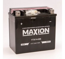 Аккумулятор мотоциклетный 12Ah-12v Maxion YTX14-BS (150х87х145) AGM сухозаряженный, L, EN200