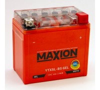 Акумулятор мотоциклетний 5Ah-12v Maxion YTX5L-BS (113х70х105) GEL, R, EN70