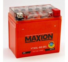 Акумулятор мотоциклетний 5Ah-12v Maxion YTX5L-BS (113х70х105) GEL, R, EN70