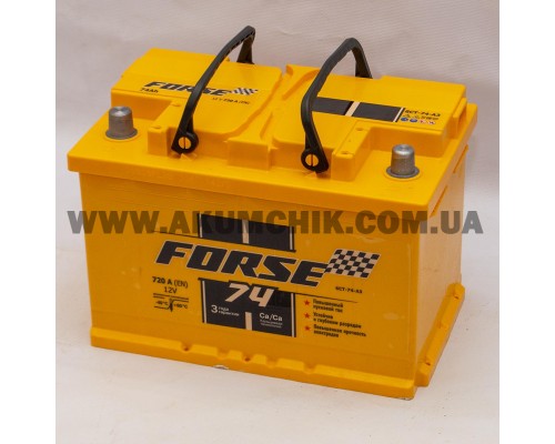 Акумулятор автомобільний 74Ah-12V Forse (278х175х190), L, EN720 3662