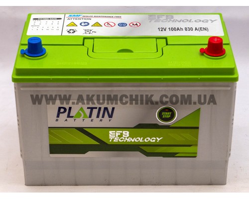 Акумулятор автомобільний 100Ah-12v Platin EFB Start Stop (303х173х225) asia, R, EN830