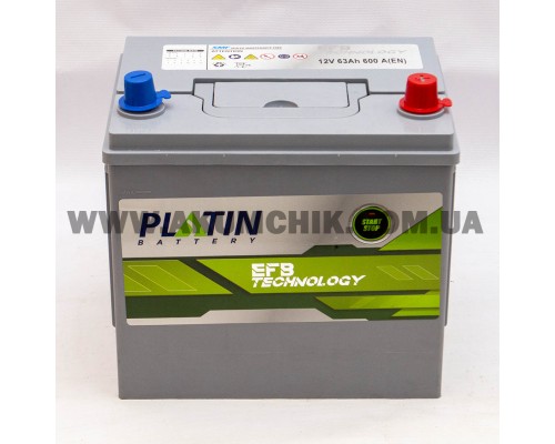 Акумулятор автомобільний 63Ah-12v Platin EFB Start Stop (232х173х225) asia, R, EN600 3669