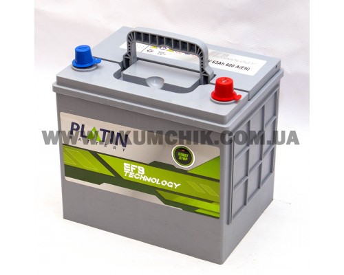 Акумулятор автомобільний 63Ah-12v Platin EFB Start Stop (232х173х225) asia, R, EN600 3669