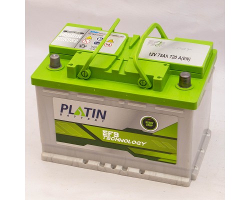 Акумулятор автомобільний 75Ah-12v Platin EFB Start Stop (278х175х190), R, EN720 36671