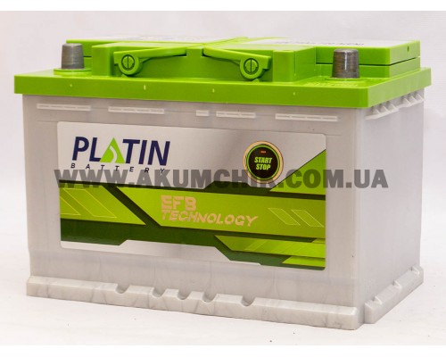 Акумулятор автомобільний 75Ah-12v Platin EFB Start Stop (278х175х190), R, EN720 36671
