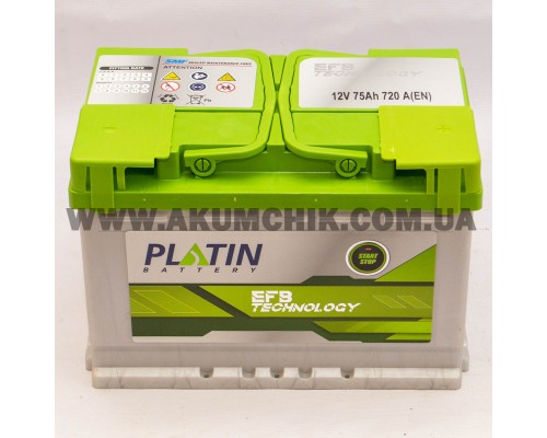 Акумулятор автомобільний 75Ah-12v Platin EFB Start Stop (278х175х190), R, EN720 36671