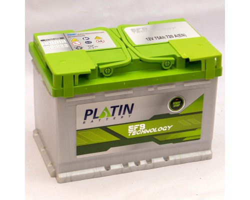 Акумулятор автомобільний 75Ah-12v Platin EFB Start Stop (278х175х190), R, EN720 36671