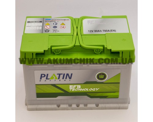 Акумулятор автомобільний 80Ah-12V Platin EFB Start Stop (278х175х190), R, EN780