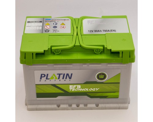 Акумулятор автомобільний 80Ah-12V Platin EFB Start Stop (278х175х190), R, EN780