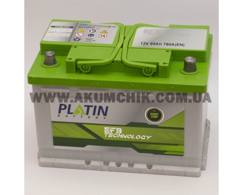 Акумулятор автомобільний 80Ah-12V Platin EFB Start Stop (278х175х190), R, EN780