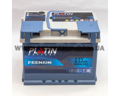 Акумулятор автомобільний 62Ah-12V Platin Pemium (242х175х190), R, EN640 2096