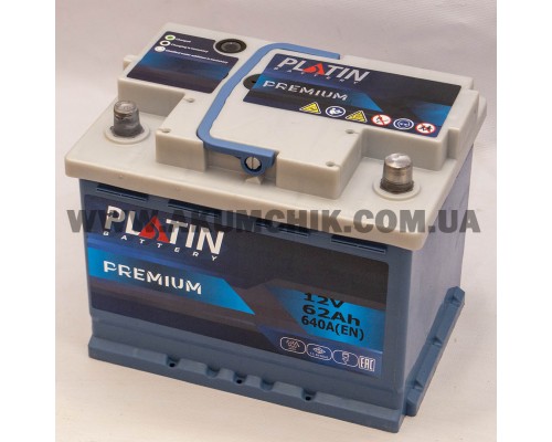 Акумулятор автомобільний 62Ah-12V Platin Pemium (242х175х190), R, EN640 2096