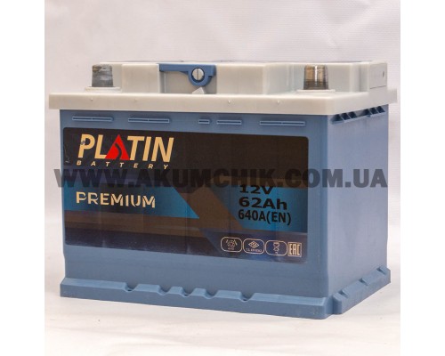 Акумулятор автомобільний 62Ah-12V Platin Pemium (242х175х190), R, EN640 2096