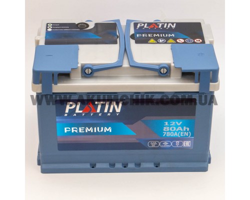 Акумулятор автомобільний 80Ah-12V Platin Premium (278х175х190), R, EN780 2422