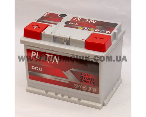 Акумулятор автомобільний 60Ah-12V Platin PRO (242х175х190), L, EN570 2907