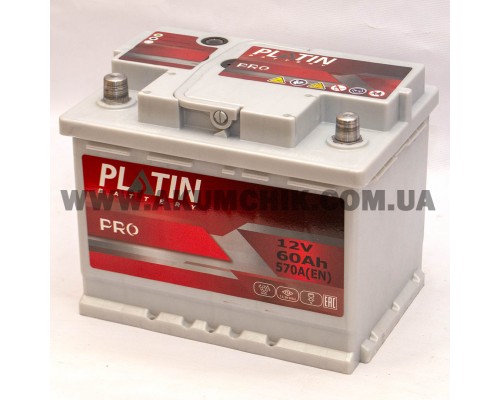 Акумулятор автомобільний 60Ah-12V Platin PRO (242х175х190), R, EN570 2908