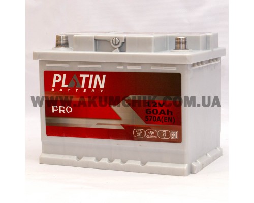 Акумулятор автомобільний 60Ah-12V Platin PRO (242х175х190), R, EN570 2908