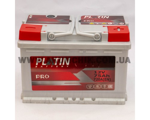 Акумулятор автомобільний 75Ah-12V Platin PRO (278х175х190), R, EN720 3598
