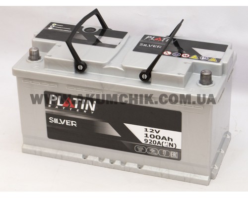 Акумулятор автомобільний 100Ah-12V Platin Silver (355х175х190), R, EN920 2909