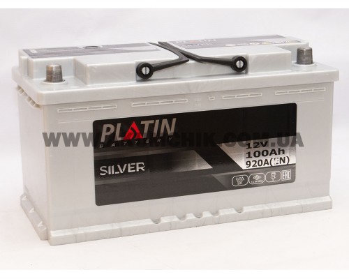 Акумулятор автомобільний 100Ah-12V Platin Silver (355х175х190), R, EN920 2909