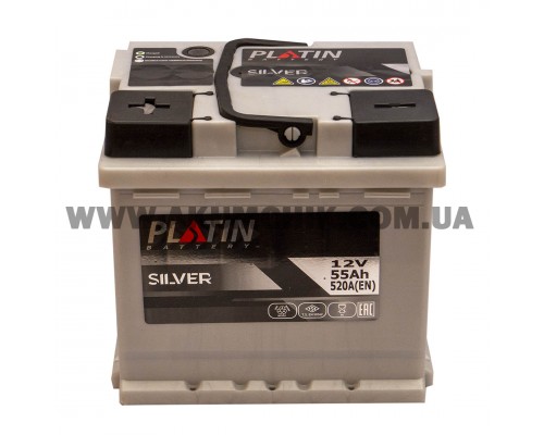 Акумулятор автомобільний 55Ah-12V Platin Silver (202х175х190), L, EN520 3037