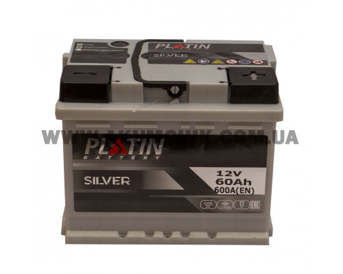 Акумулятор автомобільний 60Ah-12V Platin Silver (242х175х190), R, EN600 3040